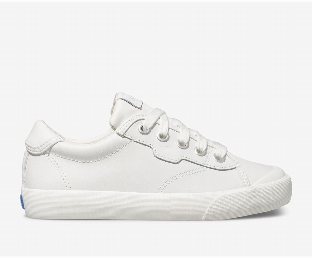 Girl Keds Crew Kick 75 Leather Sneaker White 8276045UG - South Africa